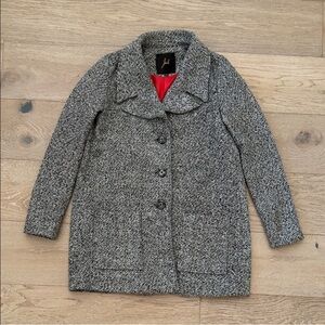 Jack by BB Dakota Gray Pea Coat with Red Lining